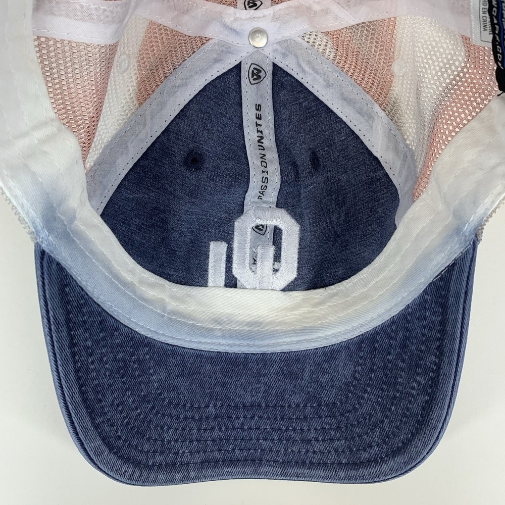 Oklahoma Sooners OU Hat Denim Flag Mesh Snapback Baseball Cap TOW STAIN - Picture 11 of 16